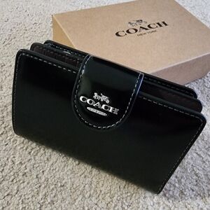 Coach Black Leather Bi-fold Wallet